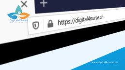 Digital4Nurse Inhalt: Darstellung einer Browseradresszeitle mit der Adresse https://digital4nurse.ch